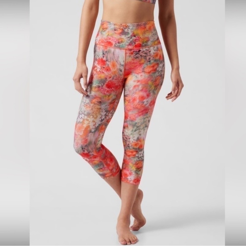 Athleta, Elation Capri in Renewed Bloom Spring Pink.